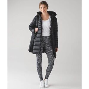 Lululemon Wunder Under Leggings 6 Splatter White Black Printed High Rise
